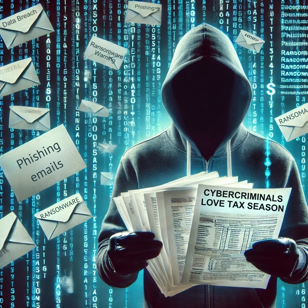 Image of a hacker sending emails